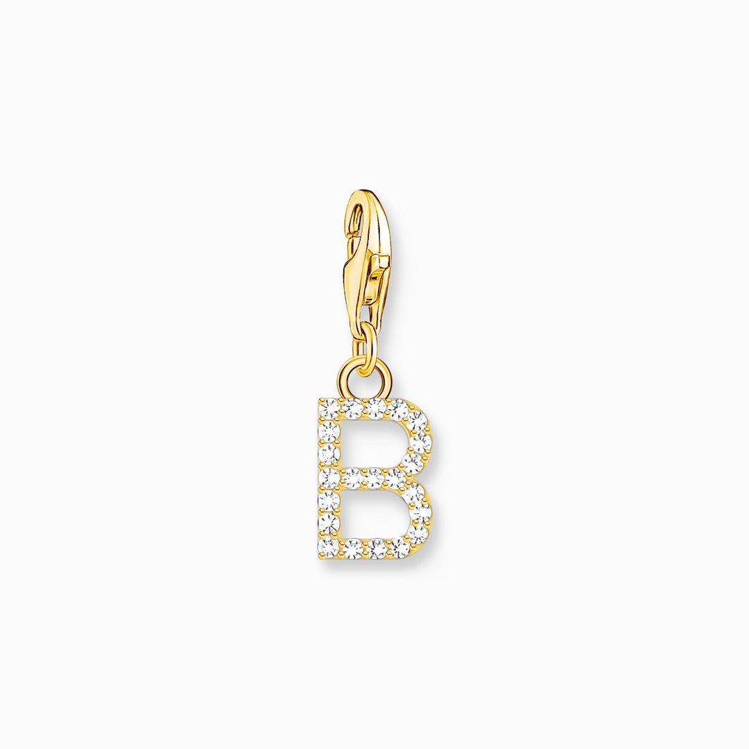 Thomas Sabo - Letter B with CZ Stones Charm - Gold