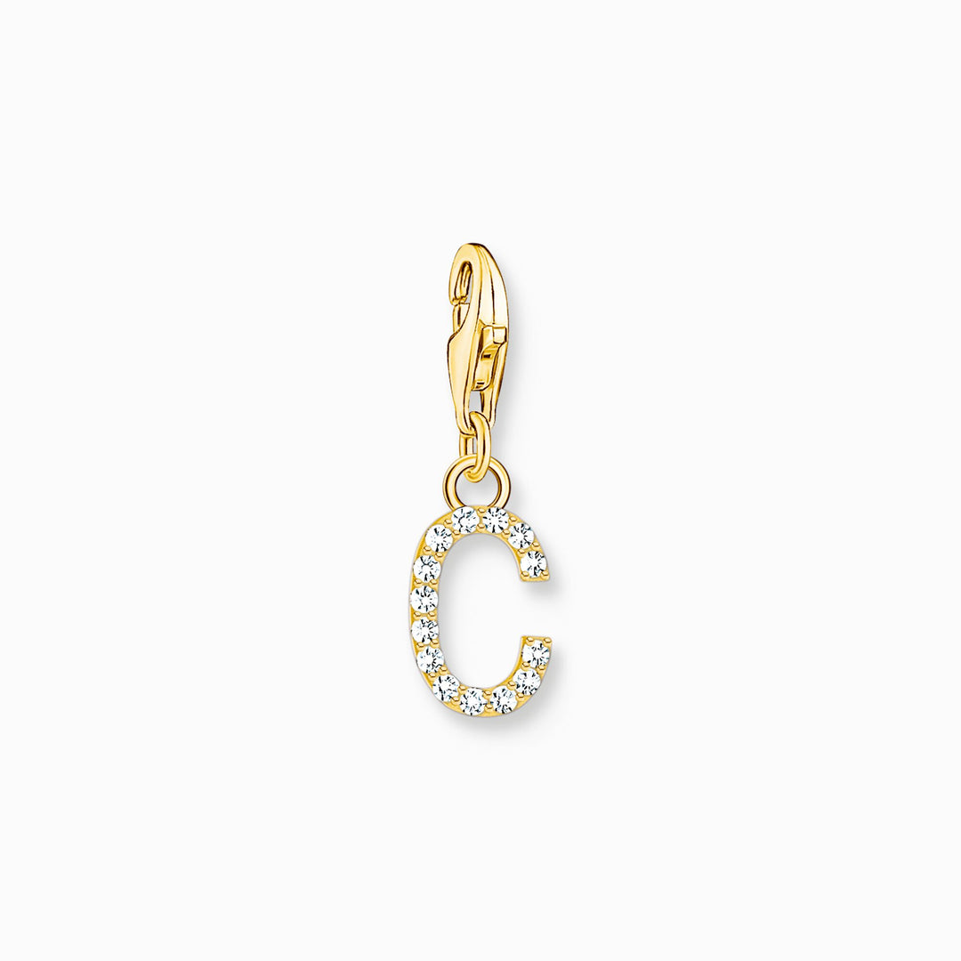 Thomas Sabo - Letter C with CZ Stones Charm - Gold