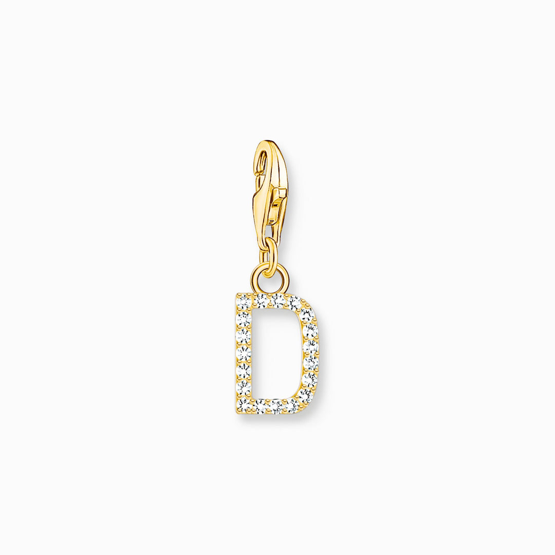 Thomas Sabo - Letter D with CZ Stones Charm - Gold