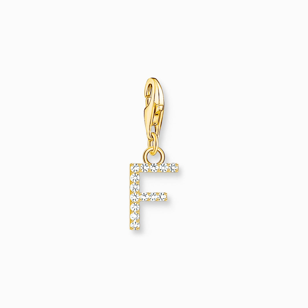 Thomas Sabo - Letter F with CZ Stones Charm - Gold