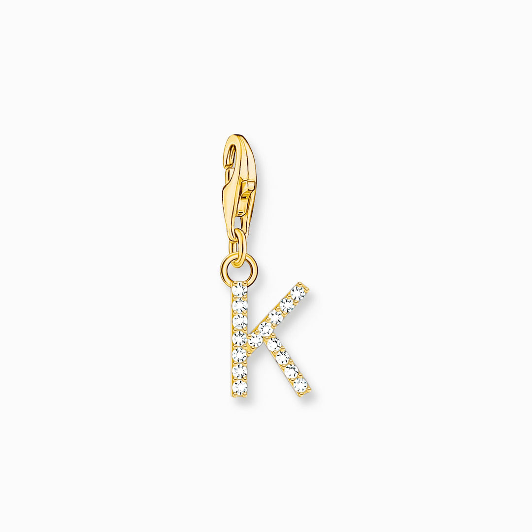 Thomas Sabo - Letter K with CZ Stones Charm - Gold