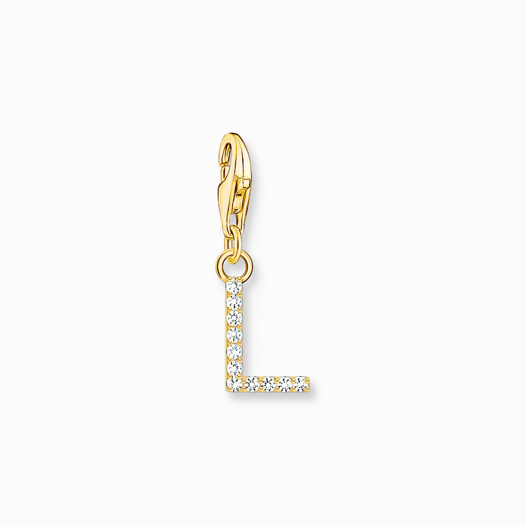Thomas Sabo - Letter L with CZ Stones Charm - Gold