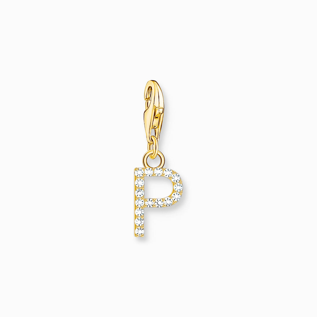 Thomas Sabo - Letter P with CZ Stones Charm - Gold