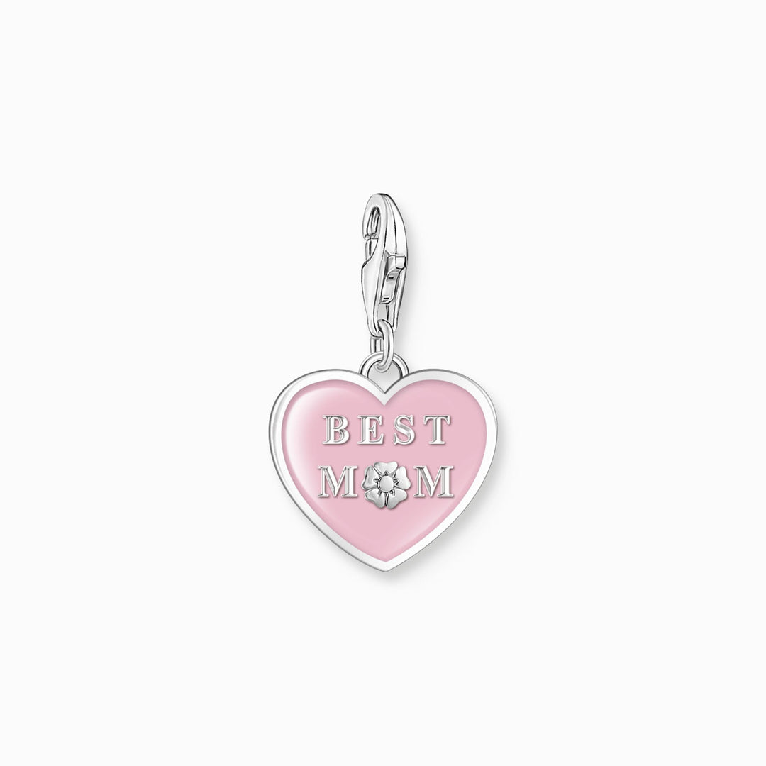 Thomas Sabo - Pink Best Mom Heart Charm - Silver