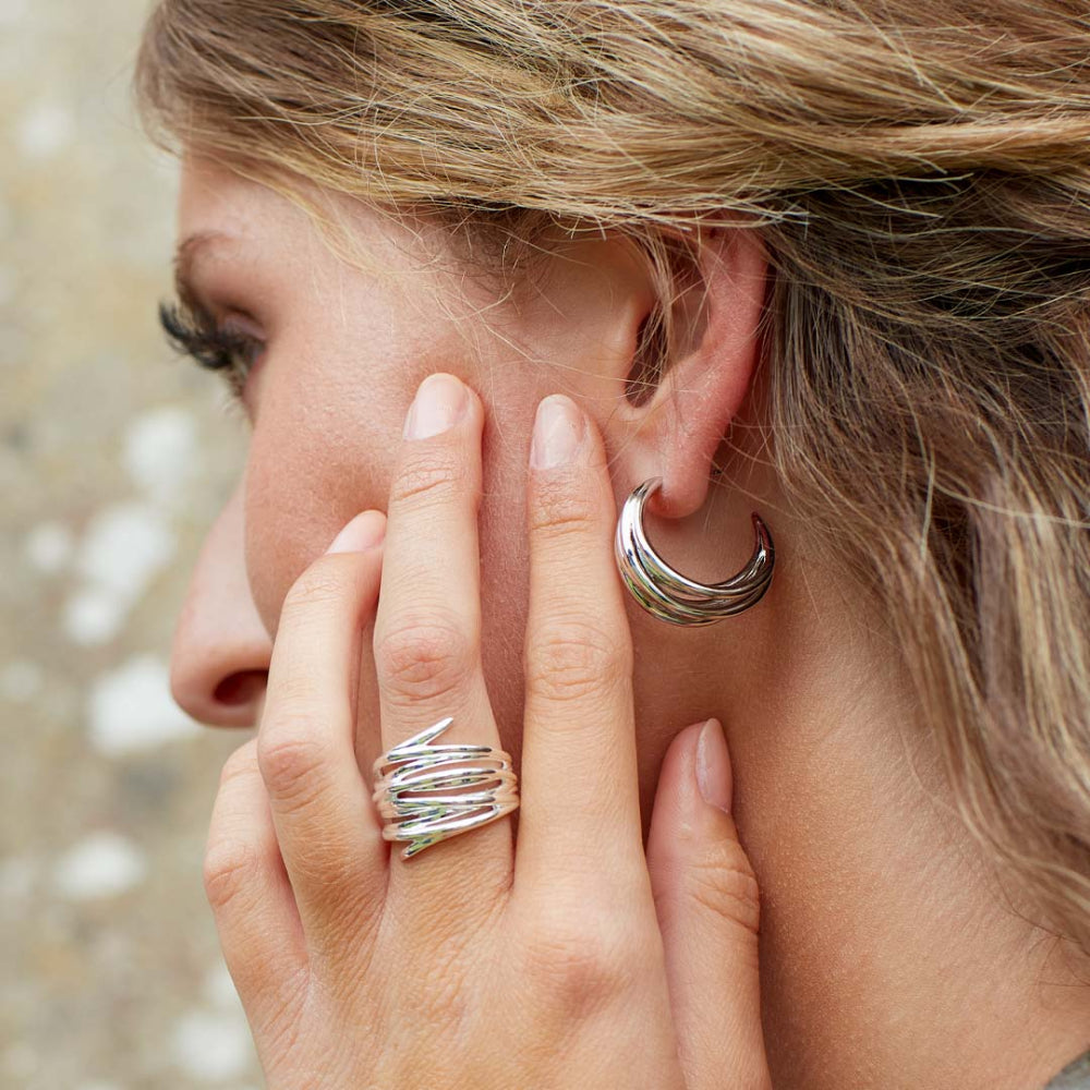 Kit Heath - Entwine Helix Wrap Grande Ring - Silver