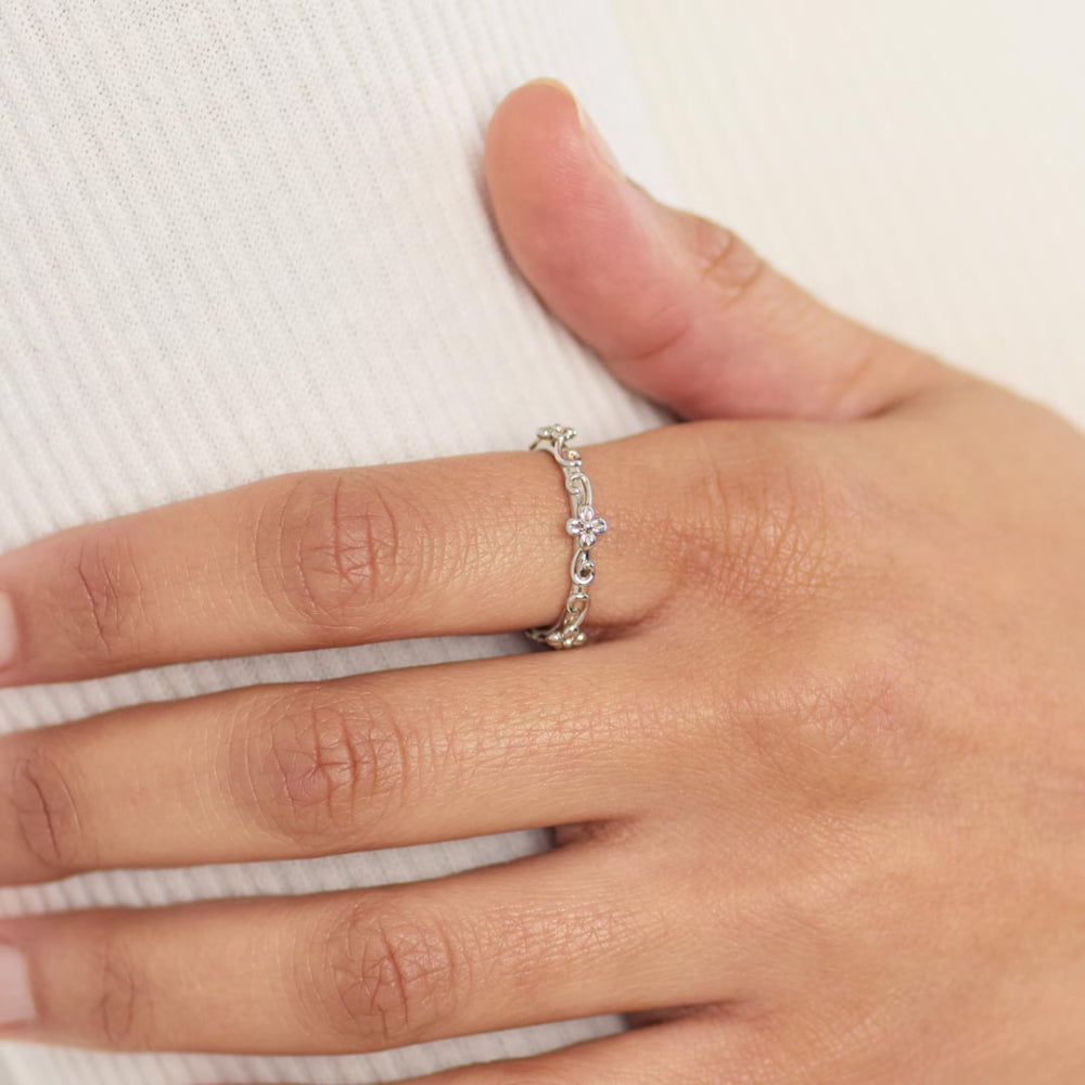 Kit Heath - Blossom Flyte Honey Flower Ring - Silver