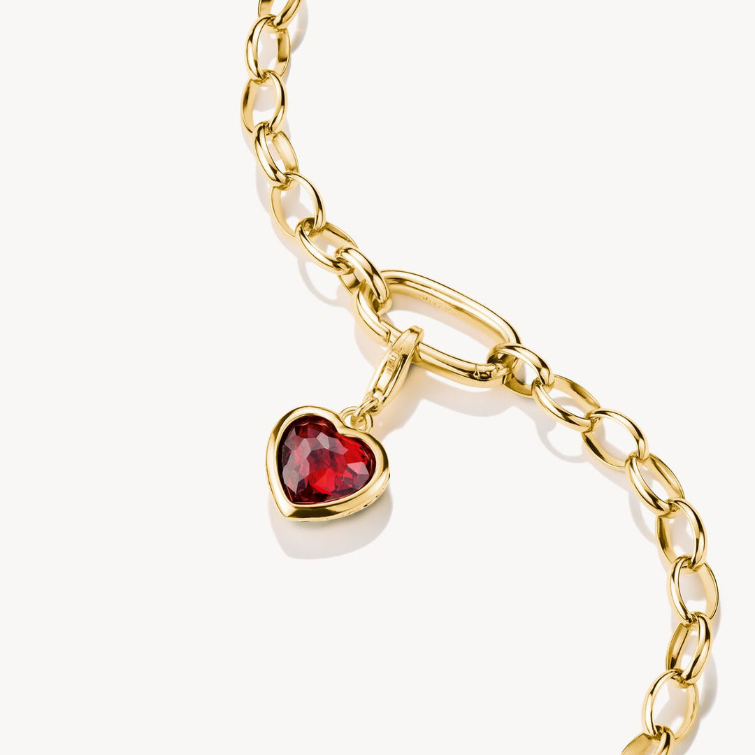 Thomas Sabo - Red Heart Pendant Charm - Gold