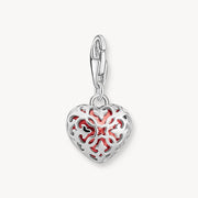 Thomas Sabo - Red Stone in Heart Charm - Silver