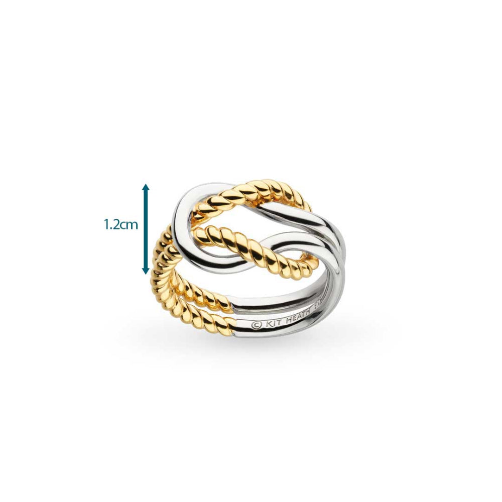 Kit Heath - Marina Rope Knot Golden Ring - Silver