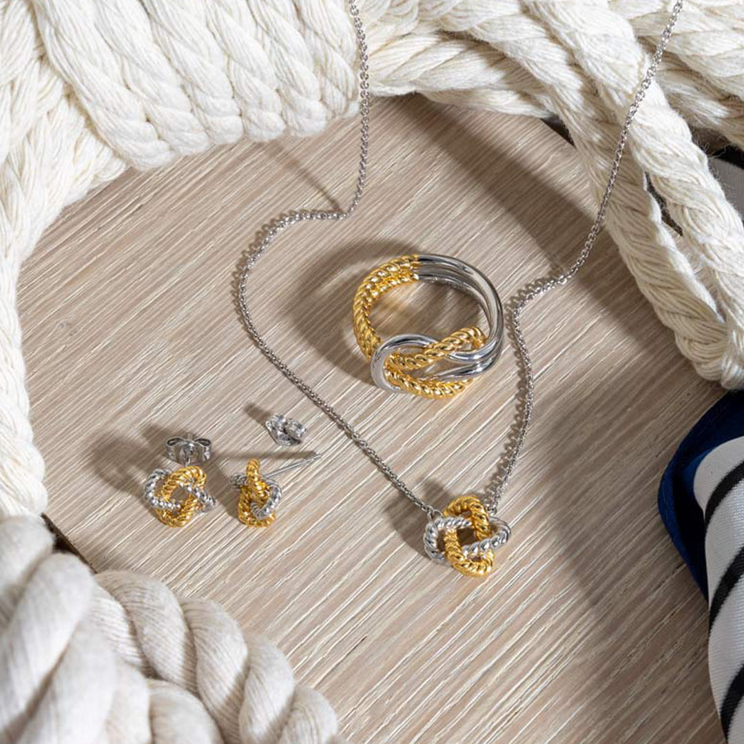 Kit Heath - Marina Rope Knot Golden Ring - Silver