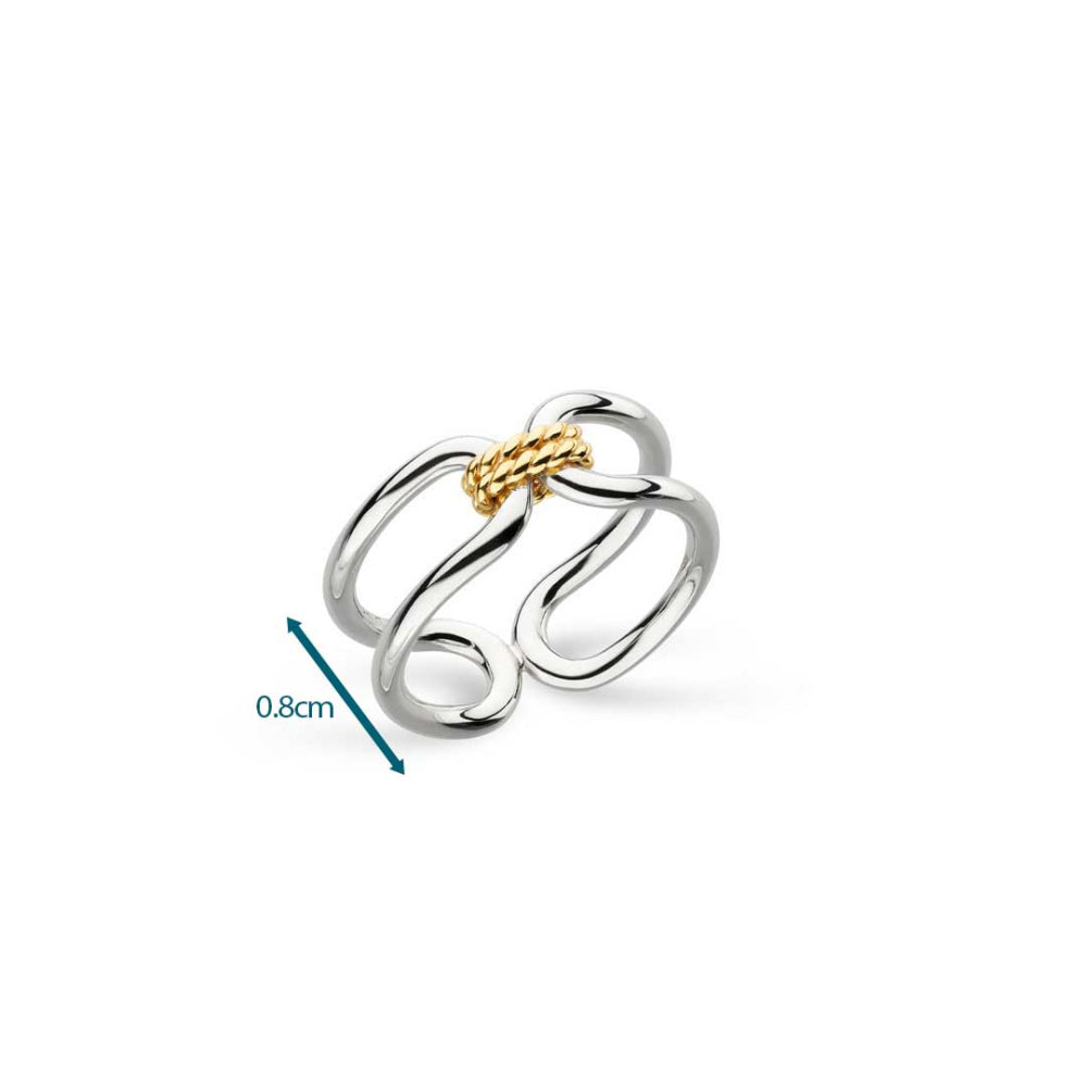 Kit Heath - Marina Rope Bar Link Golden Ring - Silver