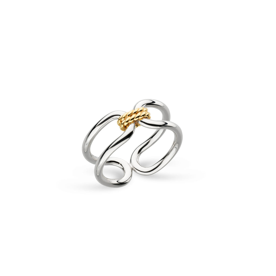 Kit Heath - Marina Rope Bar Link Golden Ring - Silver