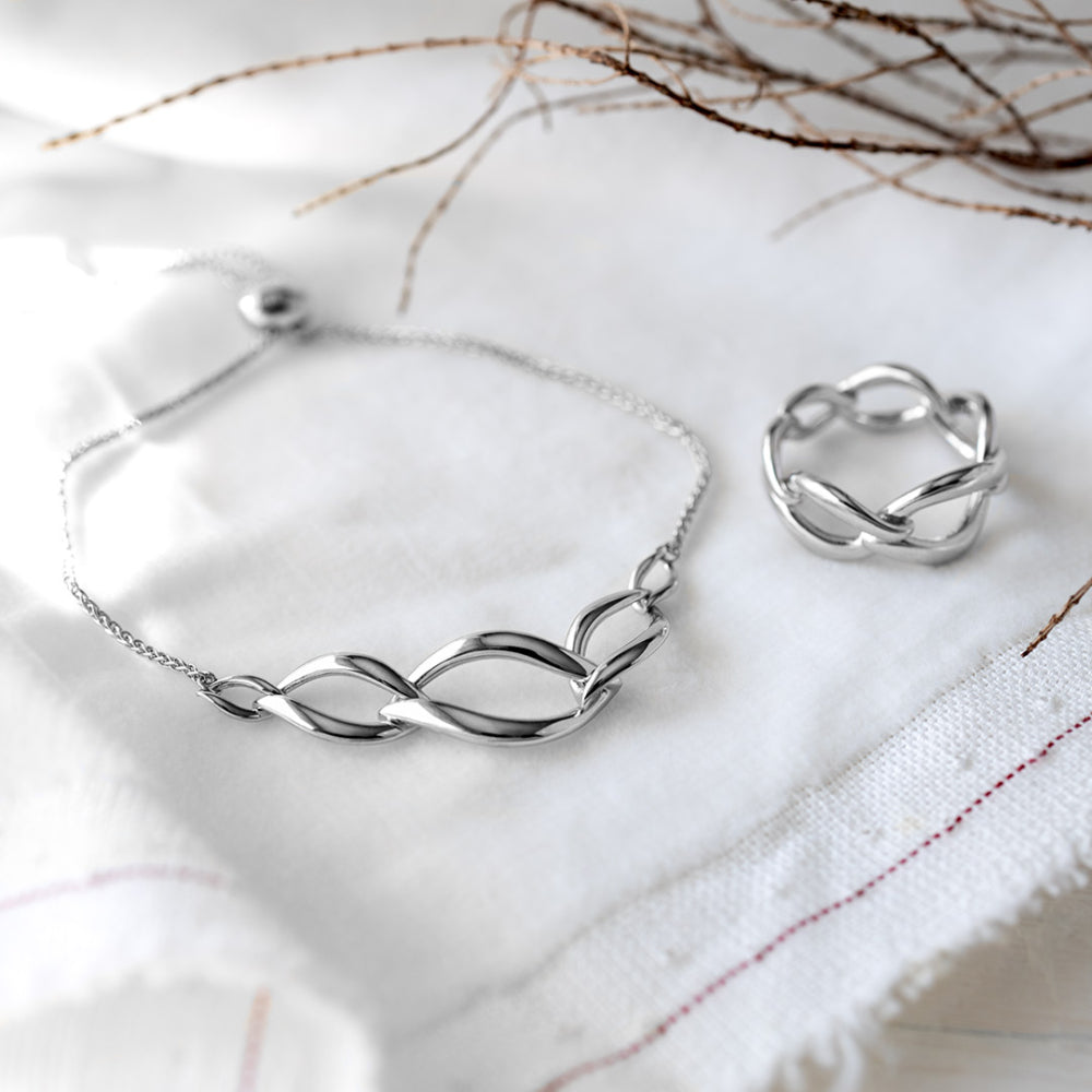 Kit Heath - Entwine Twine Link Ring - Silver