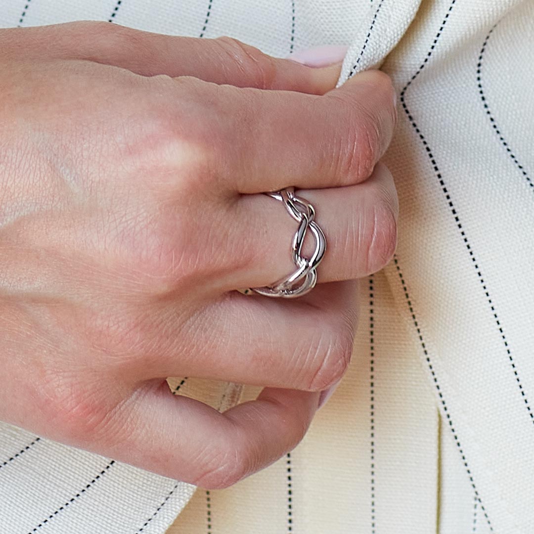 Kit Heath - Entwine Twine Link Ring - Silver