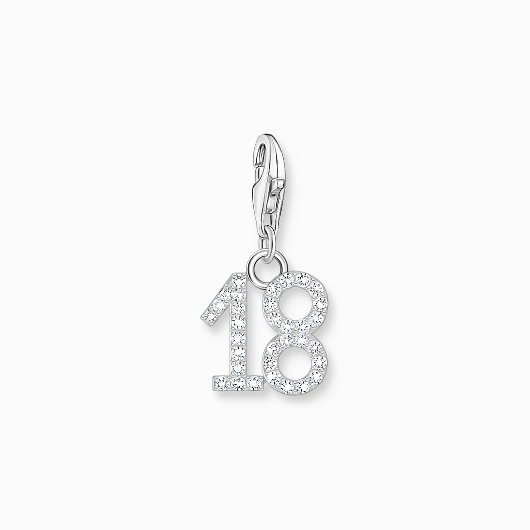 Thomas Sabo - Number 18 CZ Charm - Silver