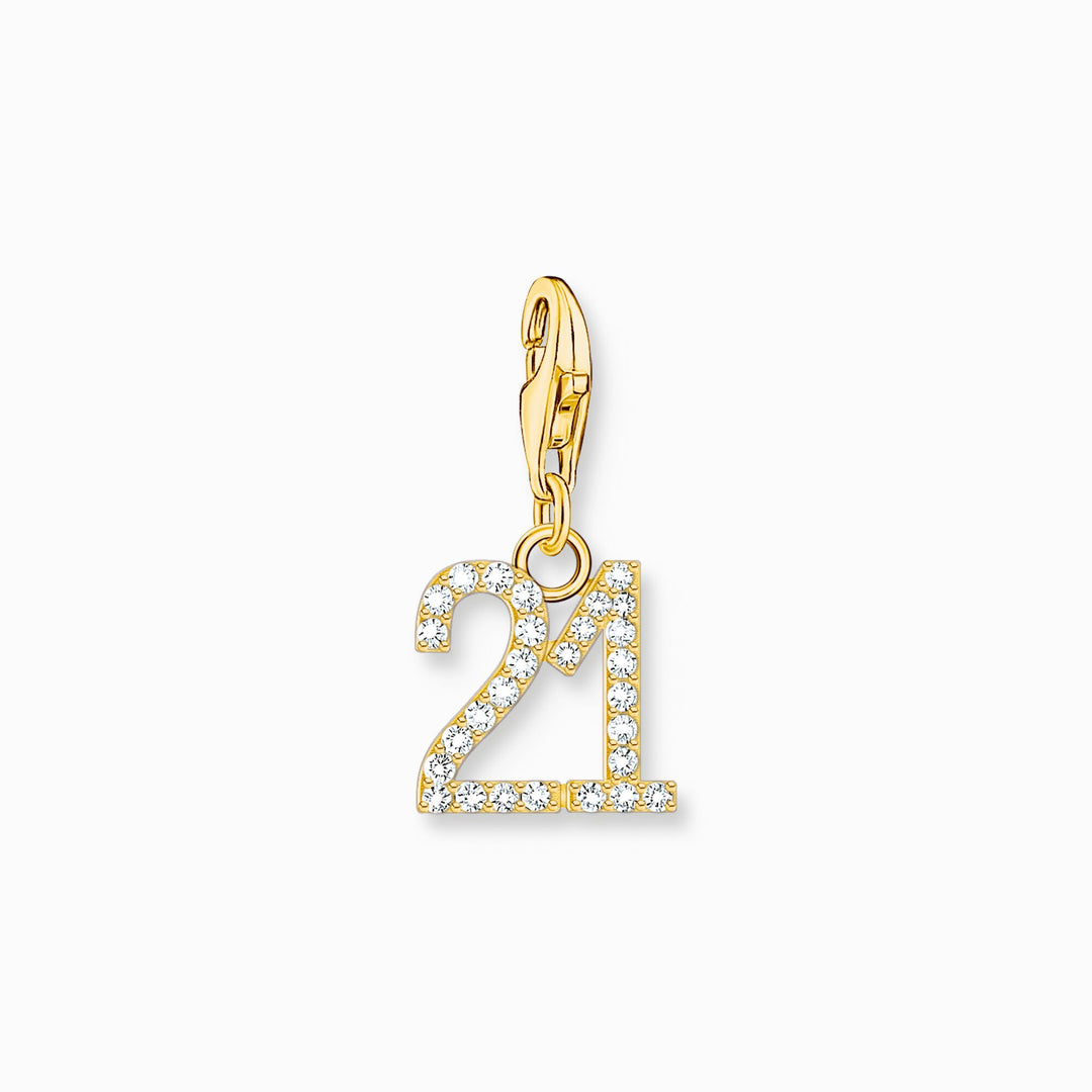 Thomas Sabo - Number 21 CZ Charm - Gold