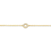 Blush - 18cm Open CZ Circle Bracelet - 14kt Yellow Gold