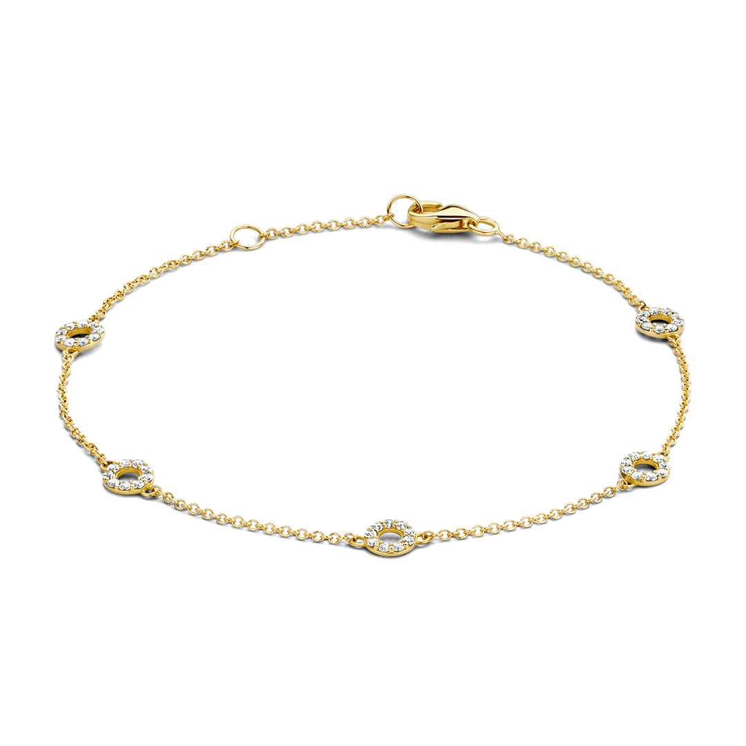 Blush - 18cm Open CZ Circle Bracelet - 14kt Yellow Gold