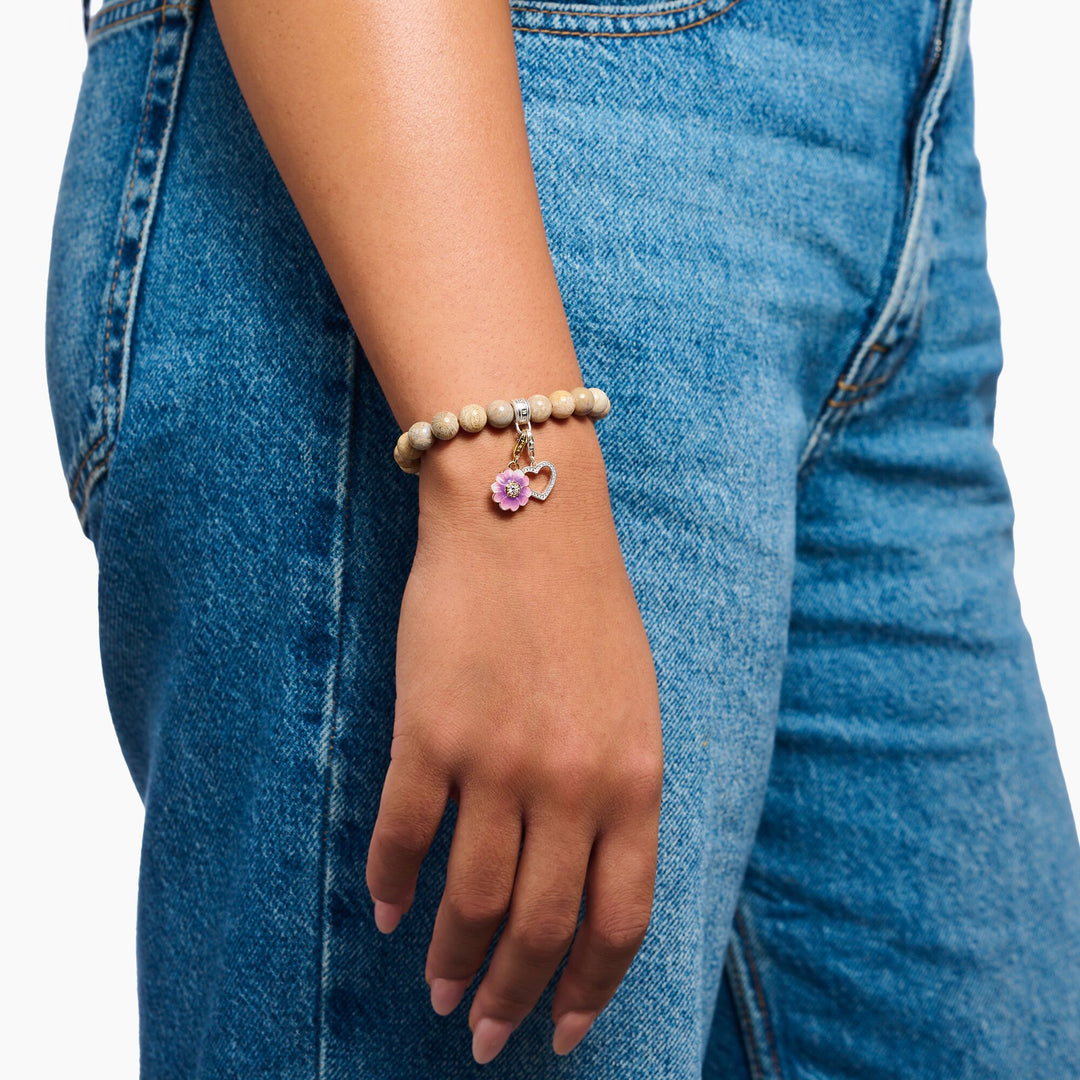 Thomas Sabo - Violet Flower Pendant Charm - Gold