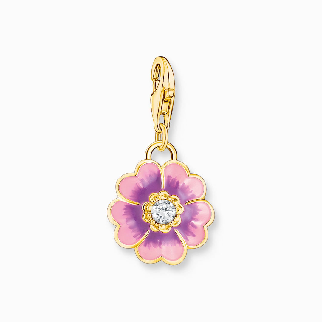 Thomas Sabo - Violet Flower Pendant Charm - Gold