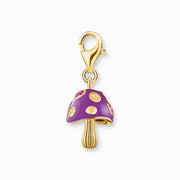 Thomas Sabo - Colourful Fly Agaric Pendant Charm - Gold