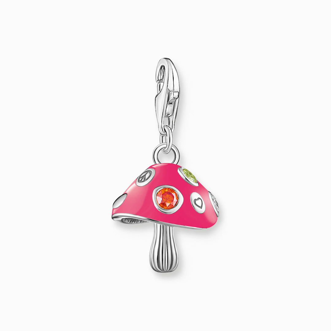 Thomas Sabo - Colourful Fly Agaric Pendant Charm - Silver