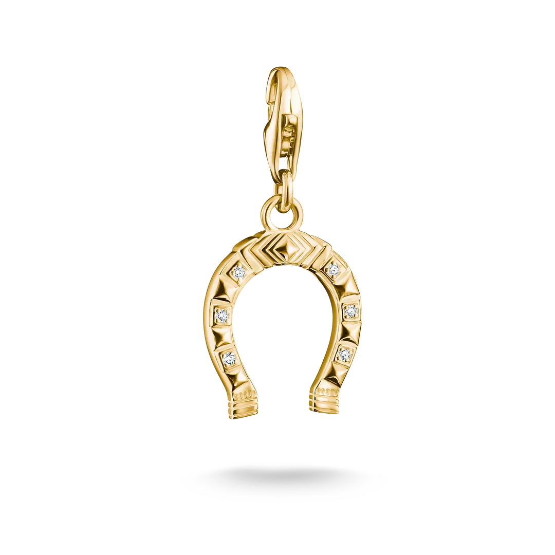 Thomas Sabo - Charm Club Horseshoe With White Zirconia - Gold