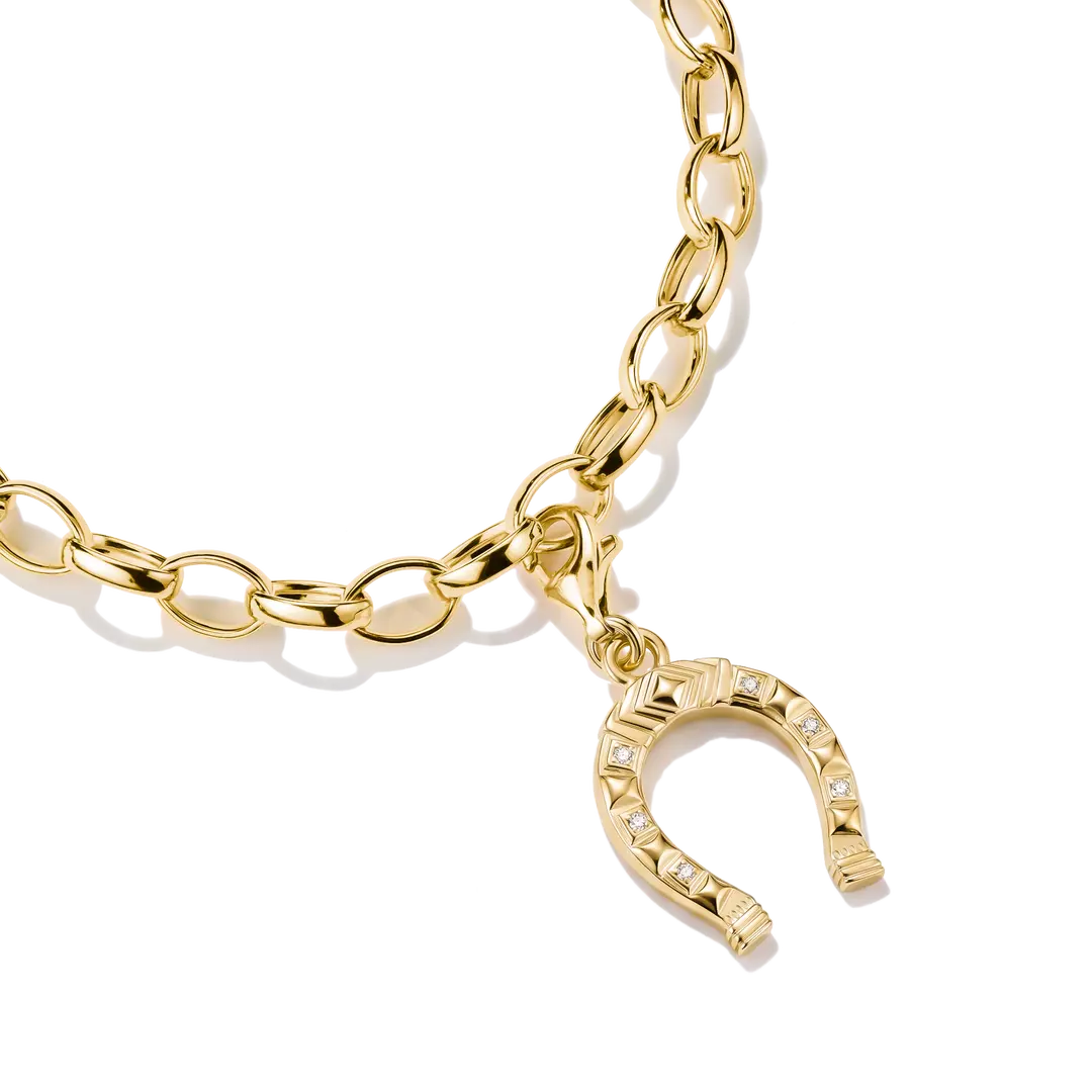 Thomas Sabo - Charm Club Horseshoe With White Zirconia - Gold