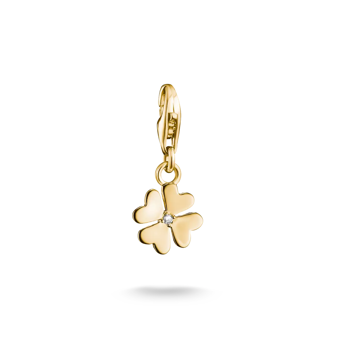Thomas Sabo - Charm Club Cloverleaf With White Zirconia - Gold