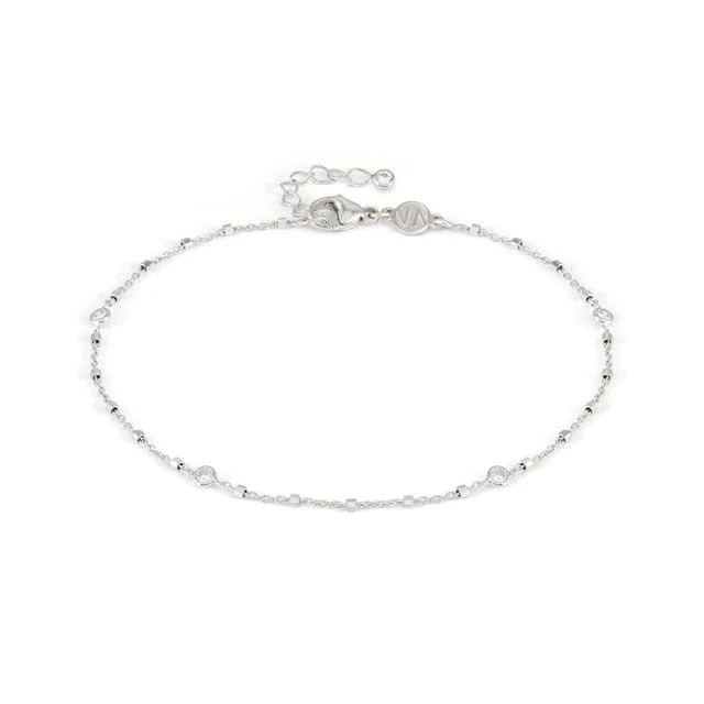 Nomination - Round CZ Anklet - Silver