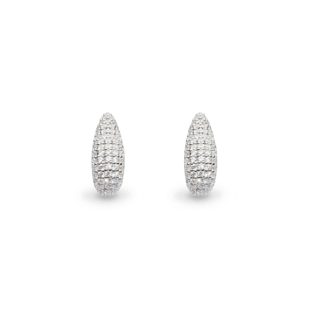 Kit Heath - Coast Tumble Glisten Pavé Hoop Earrings - Silver