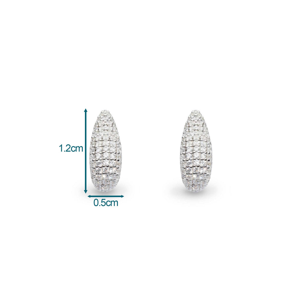 Kit Heath - Coast Tumble Glisten Pavé Hoop Earrings - Silver