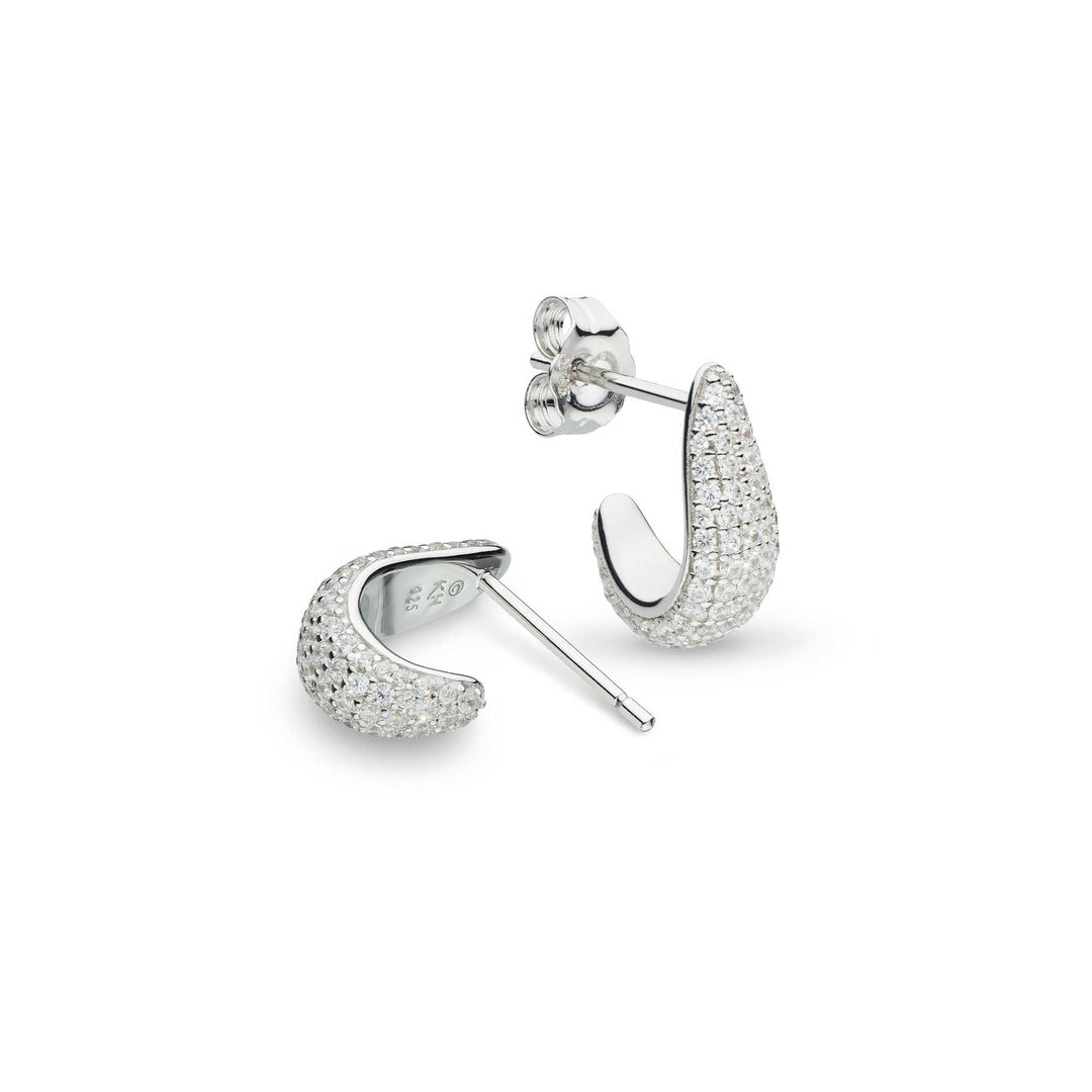 Kit Heath - Coast Tumble Glisten Pavé Hoop Earrings - Silver