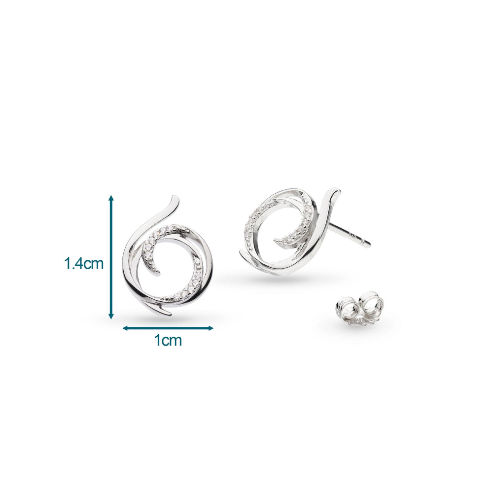 Kit Heath - Entwine Helix Wrap Pavé Stud Earrings - Silver