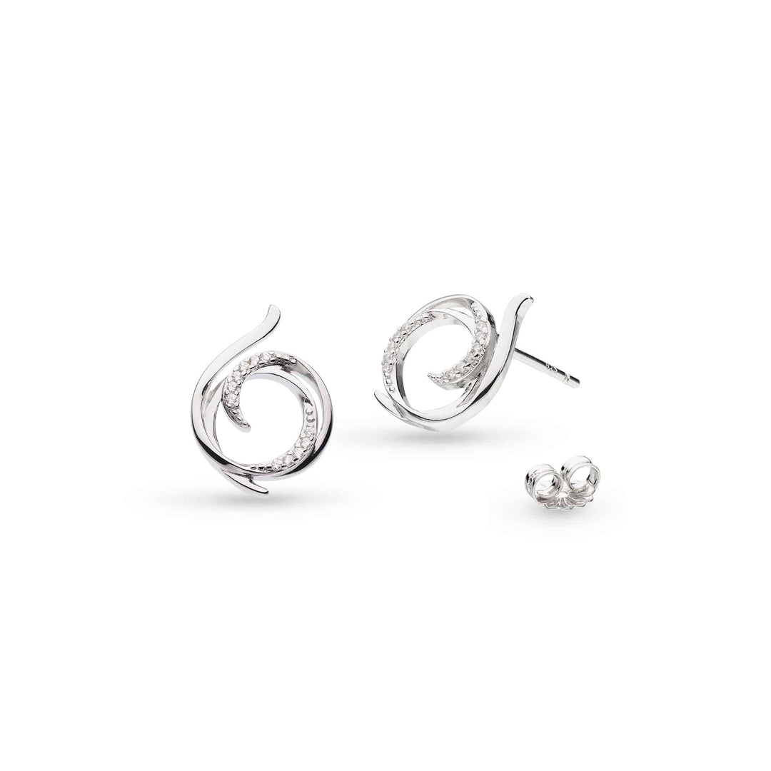 Kit Heath - Entwine Helix Wrap Pavé Stud Earrings - Silver