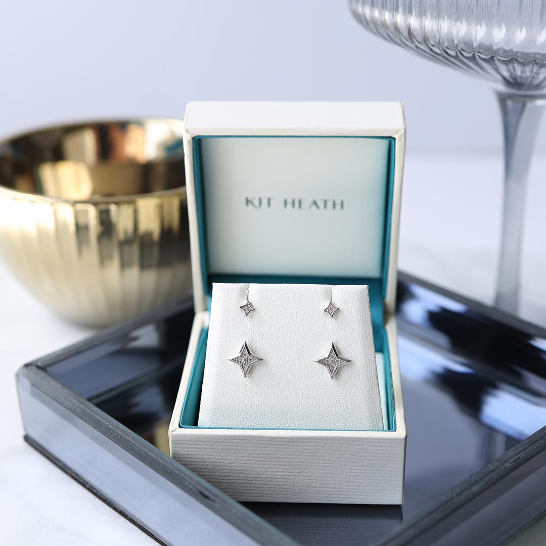 Kit Heath - Céleste Astoria Starburst Pavé Stud Earrings - Silver