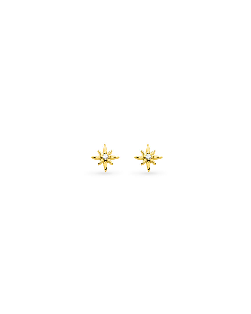 Kit Heath - Céleste North Star Petite Stud Earrings - Gold