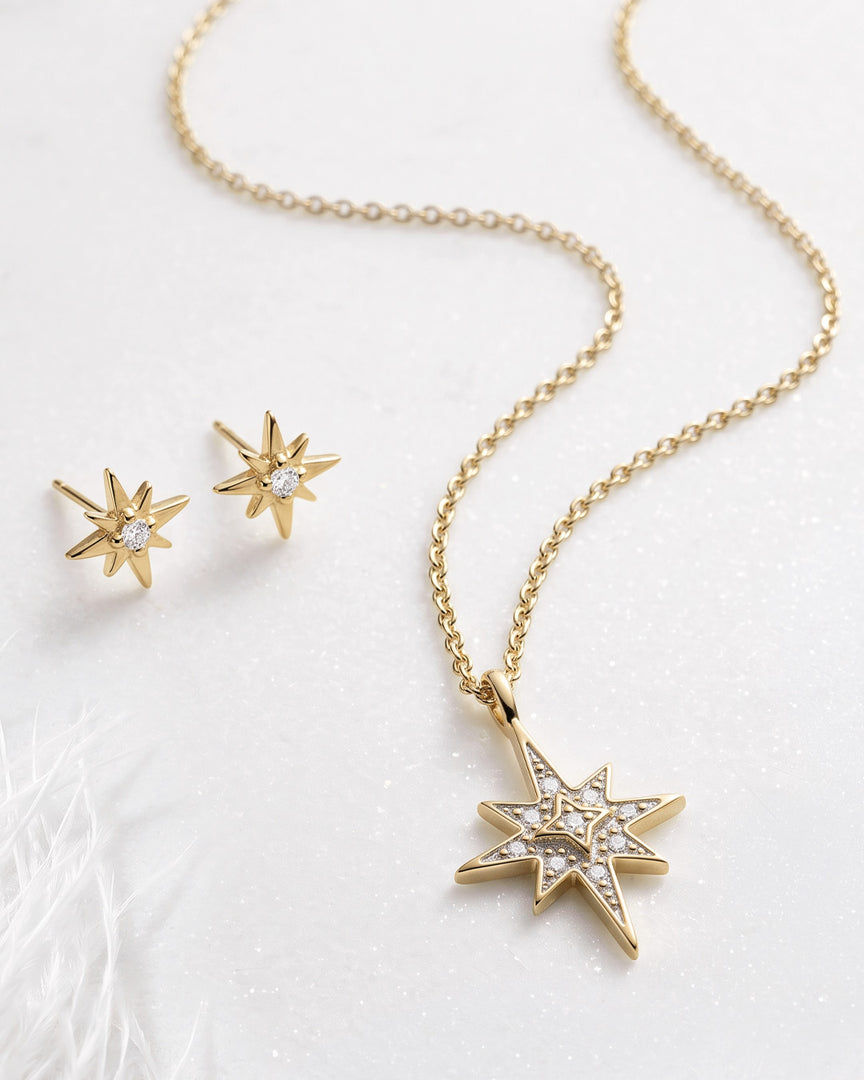 Kit Heath - Céleste North Star Petite Stud Earrings - Gold