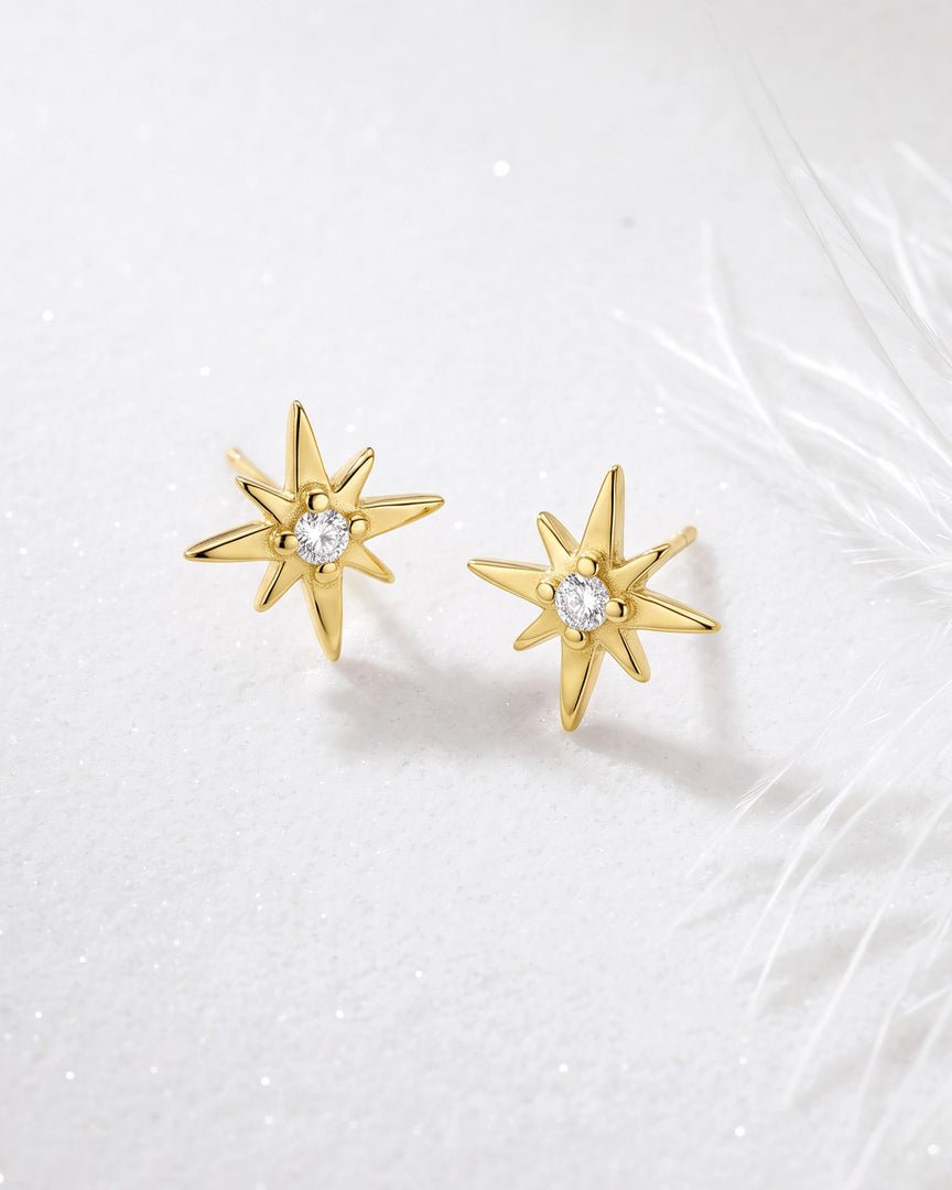Kit Heath - Céleste North Star Petite Stud Earrings - Gold