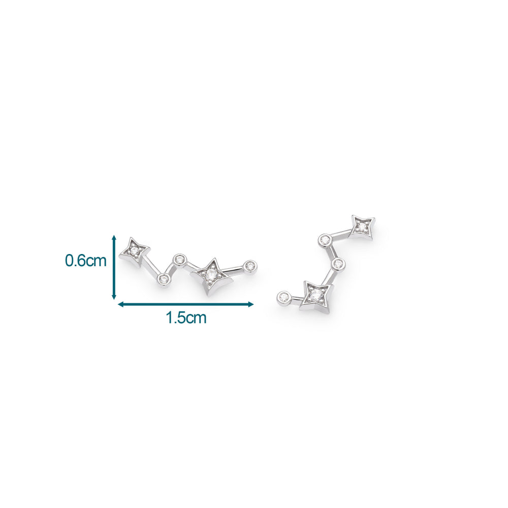 Kit Heath - Céleste Constellation CZ Climber Stud Earrings - Silver