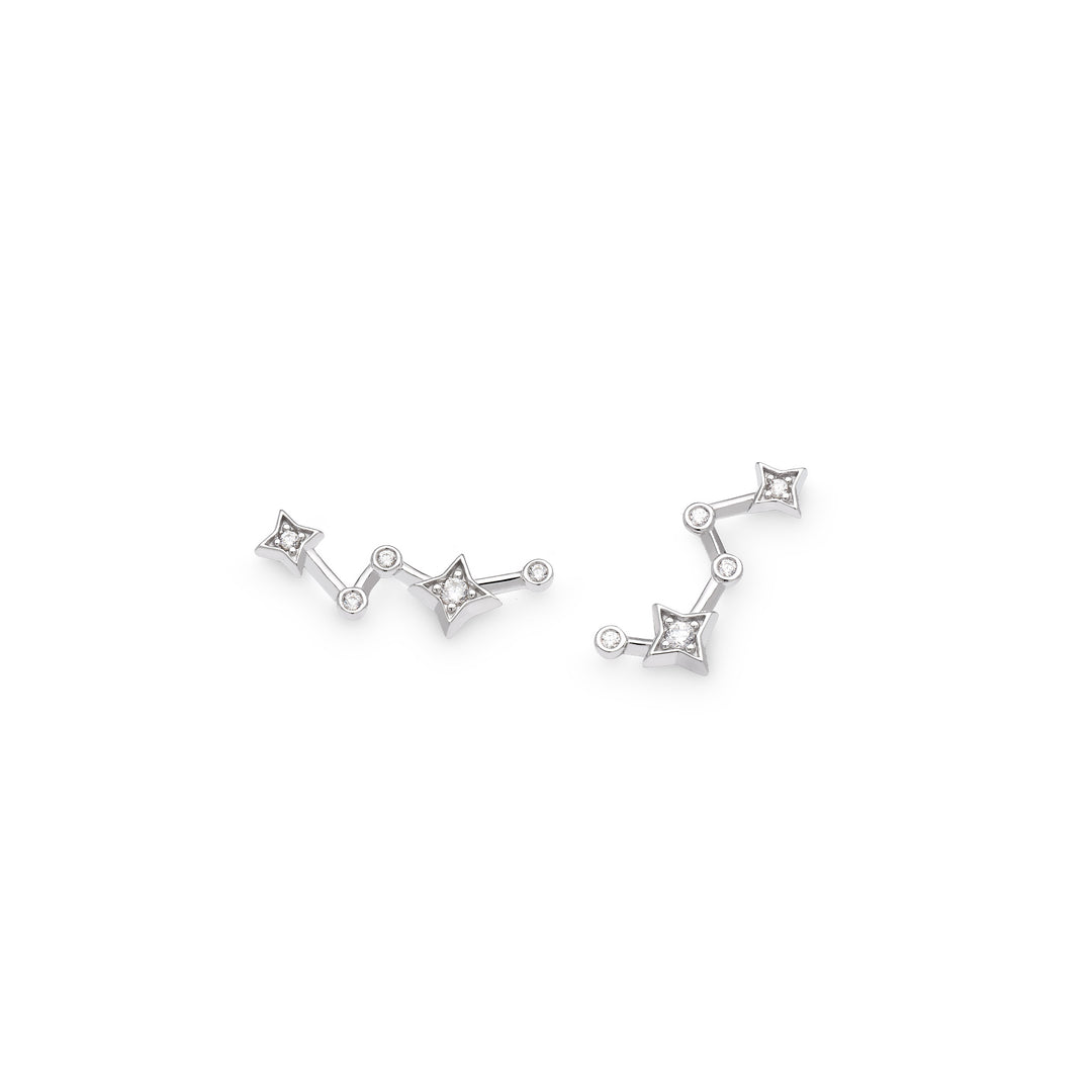 Kit Heath - Céleste Constellation CZ Climber Stud Earrings - Silver