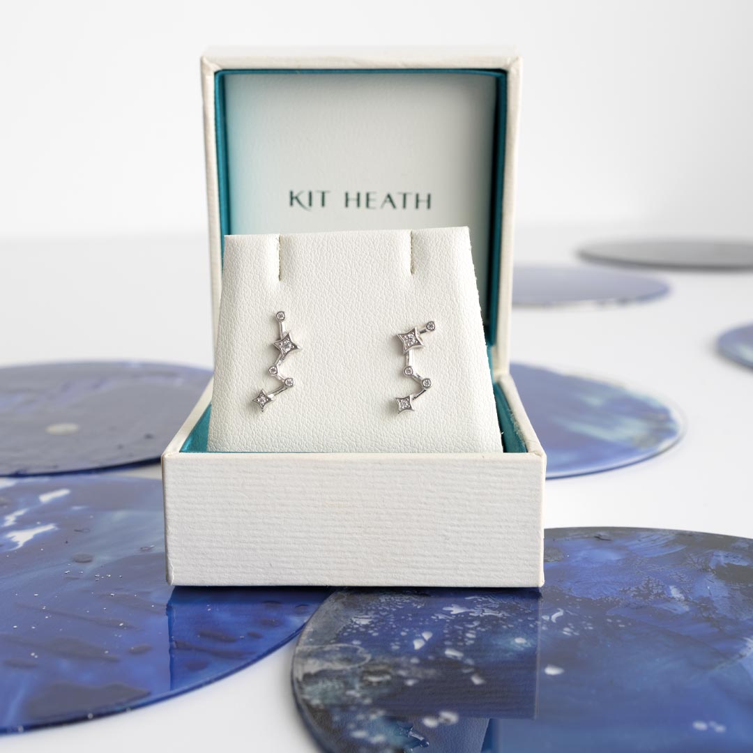 Kit Heath - Céleste Constellation CZ Climber Stud Earrings - Silver