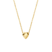 Blush - 42cm Puffed Heart Necklace - 14kt Yellow Gold