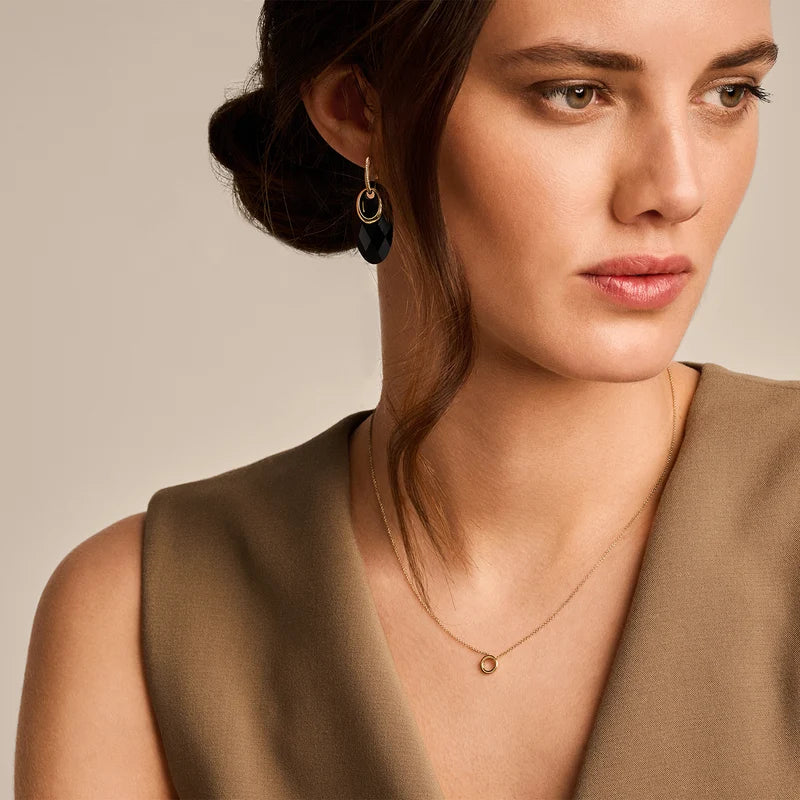 Blush - 42cm Minimialist Open Circle Necklace - 14kt Yellow Gold