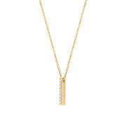 Blush - 42cm CZ Bar Necklace - 14kt Yellow Gold