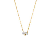 Blush - 42cm Mini Trio CZ Necklace - 14kt Yellow Gold
