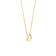 Blush - 42cm Open Heart Necklace - 14kt Yellow Gold