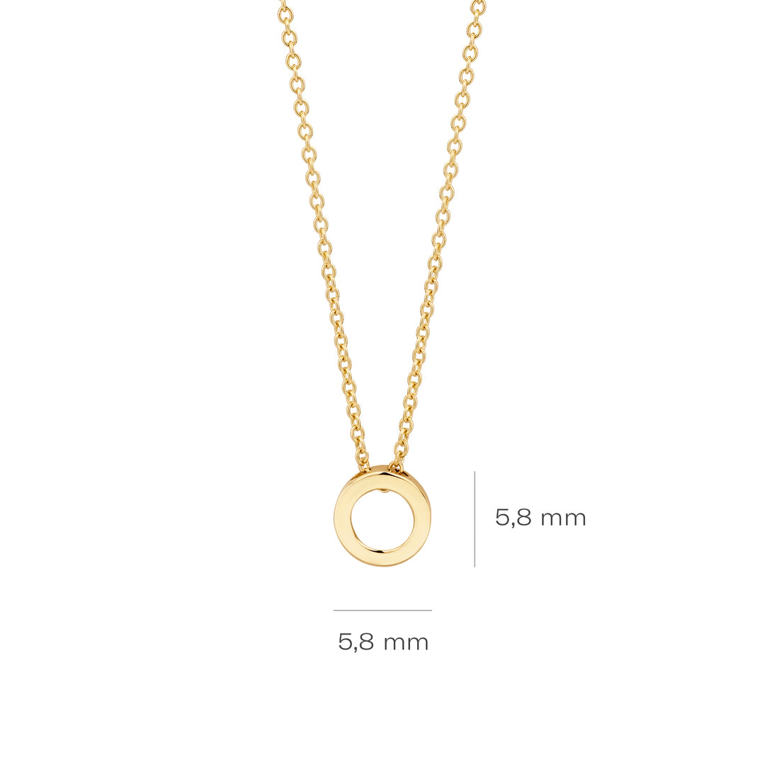 Blush - 42cm Open Circle Necklace - 14kt Yellow Gold