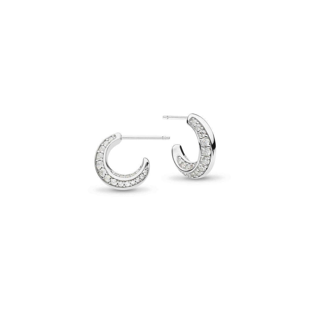 Kit Heath - Bevel Cirque Pavé Hoop Earrings - Silver
