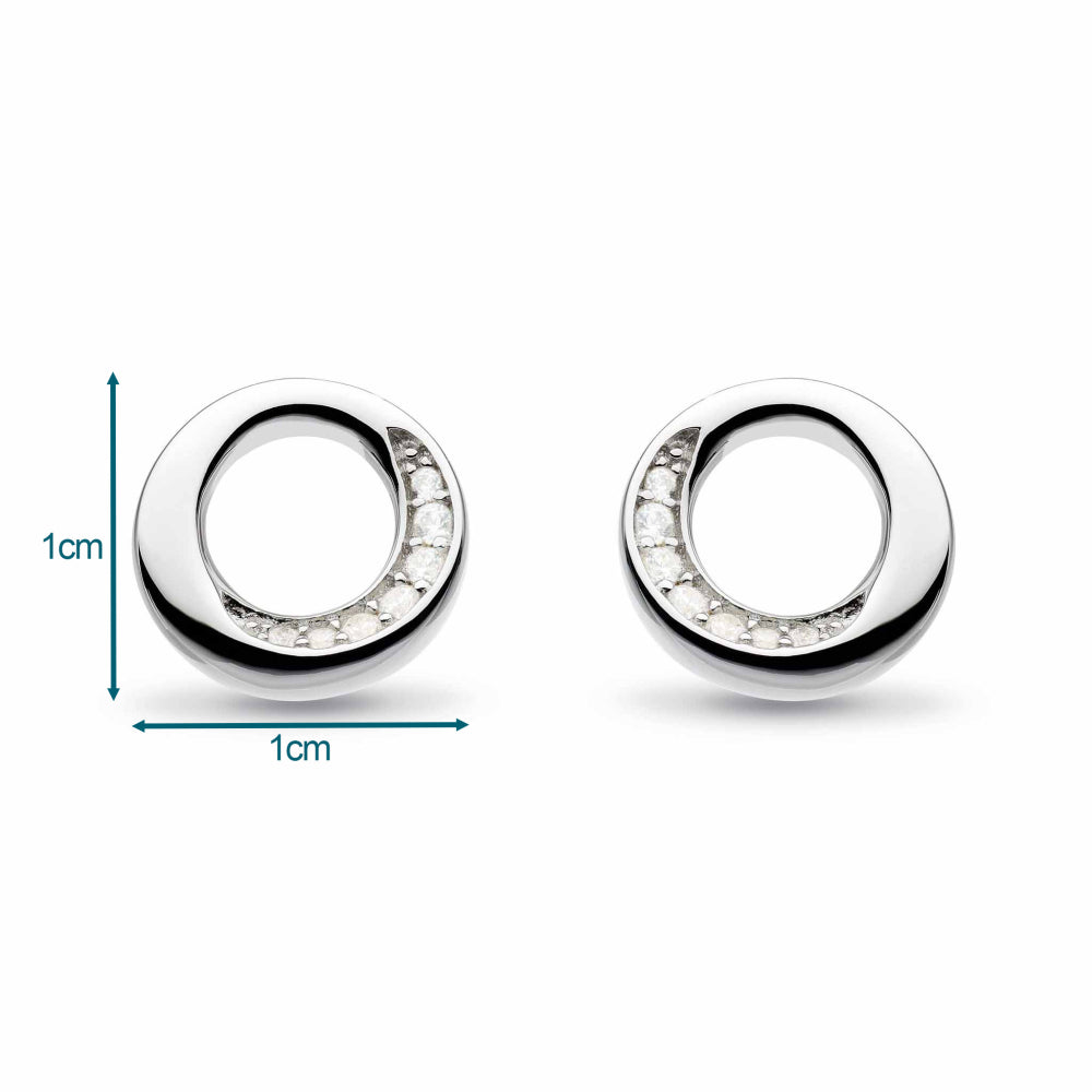 Kit Heath - Bevel Cirque Pavé Stud Earrings - Silver